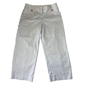 Ann Taylor Crop White Lined Pants Size 8